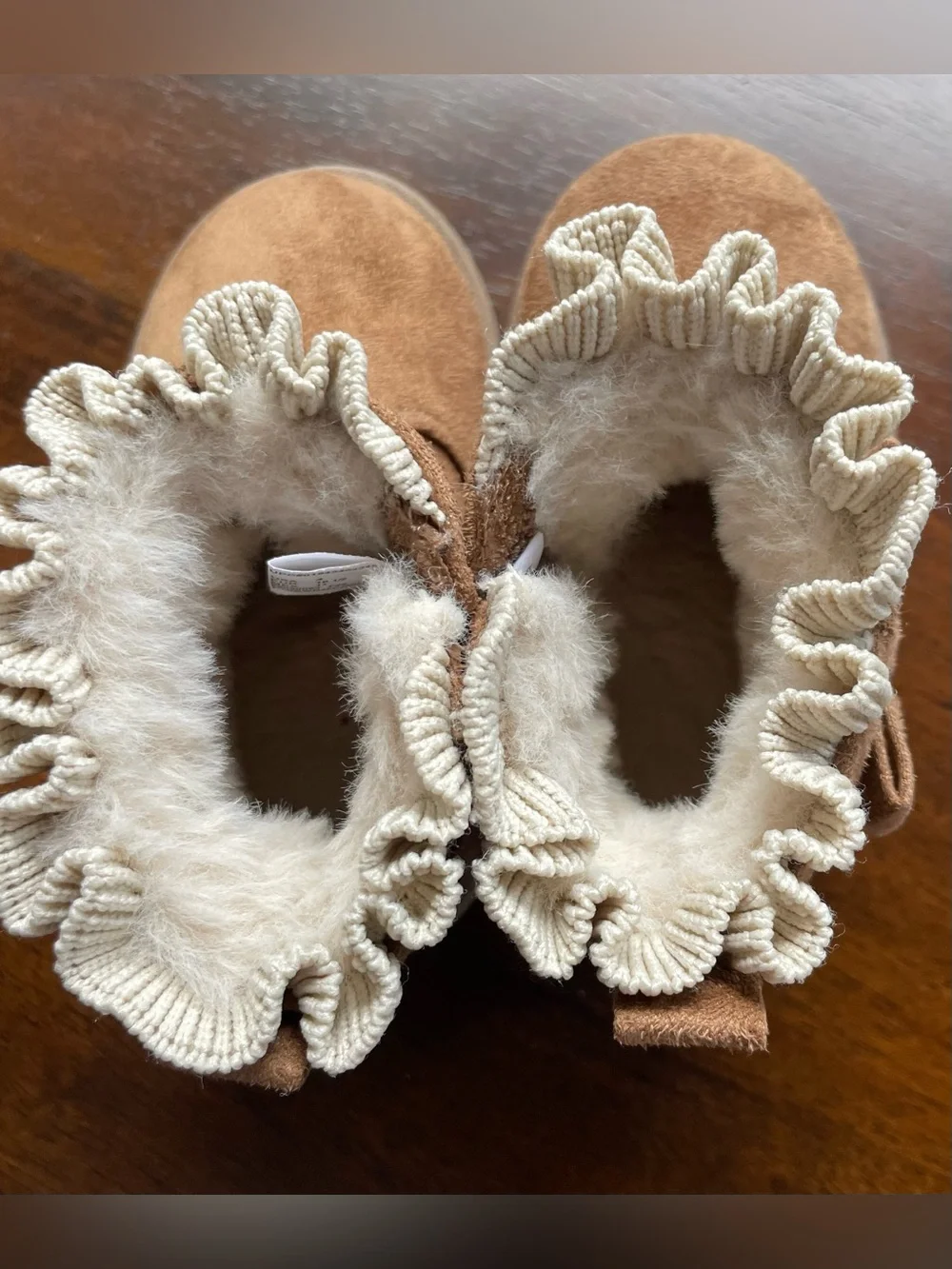 Toddler Brown Suede Fur-Lined Boots (Size 4)